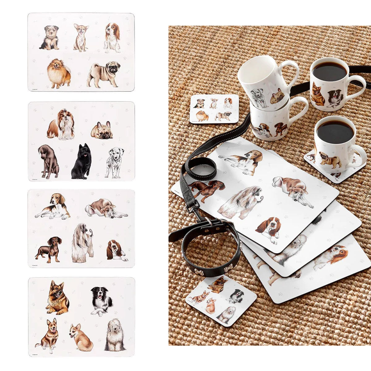 Kennel Club Set of 4 Table Placemats 29x21x0.4 cm Animal Print Design - SuperSaverAU - view 1