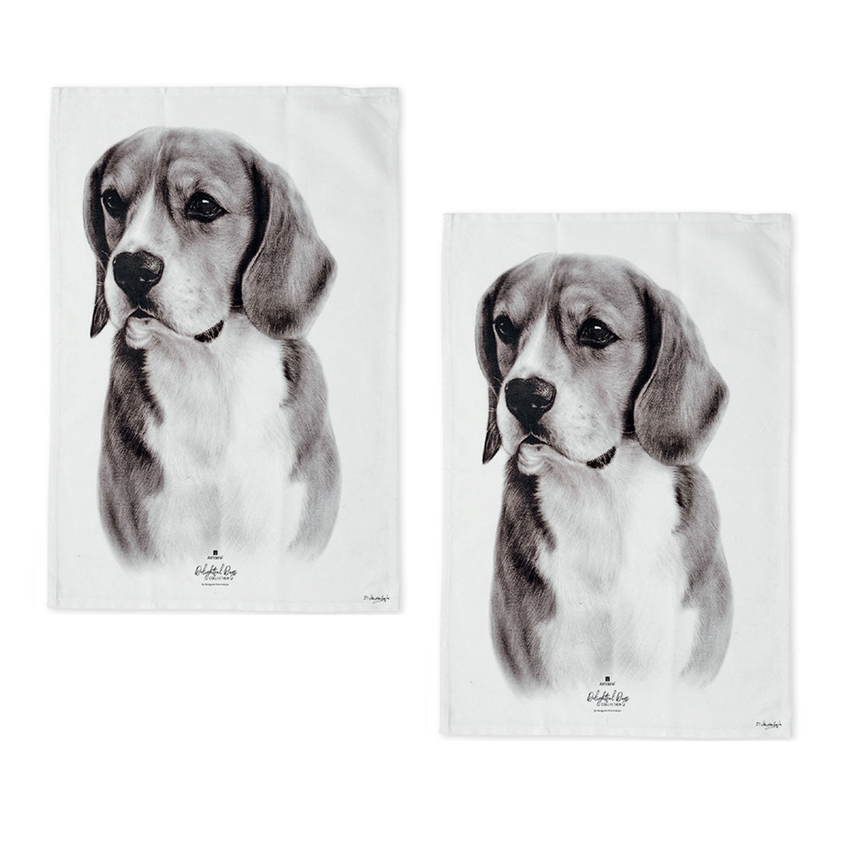 Delightful Dogs Kitchen Tea Towels Set of 2, 50 x 70 cm, 100% Cotton - SuperSaverAU - view 1