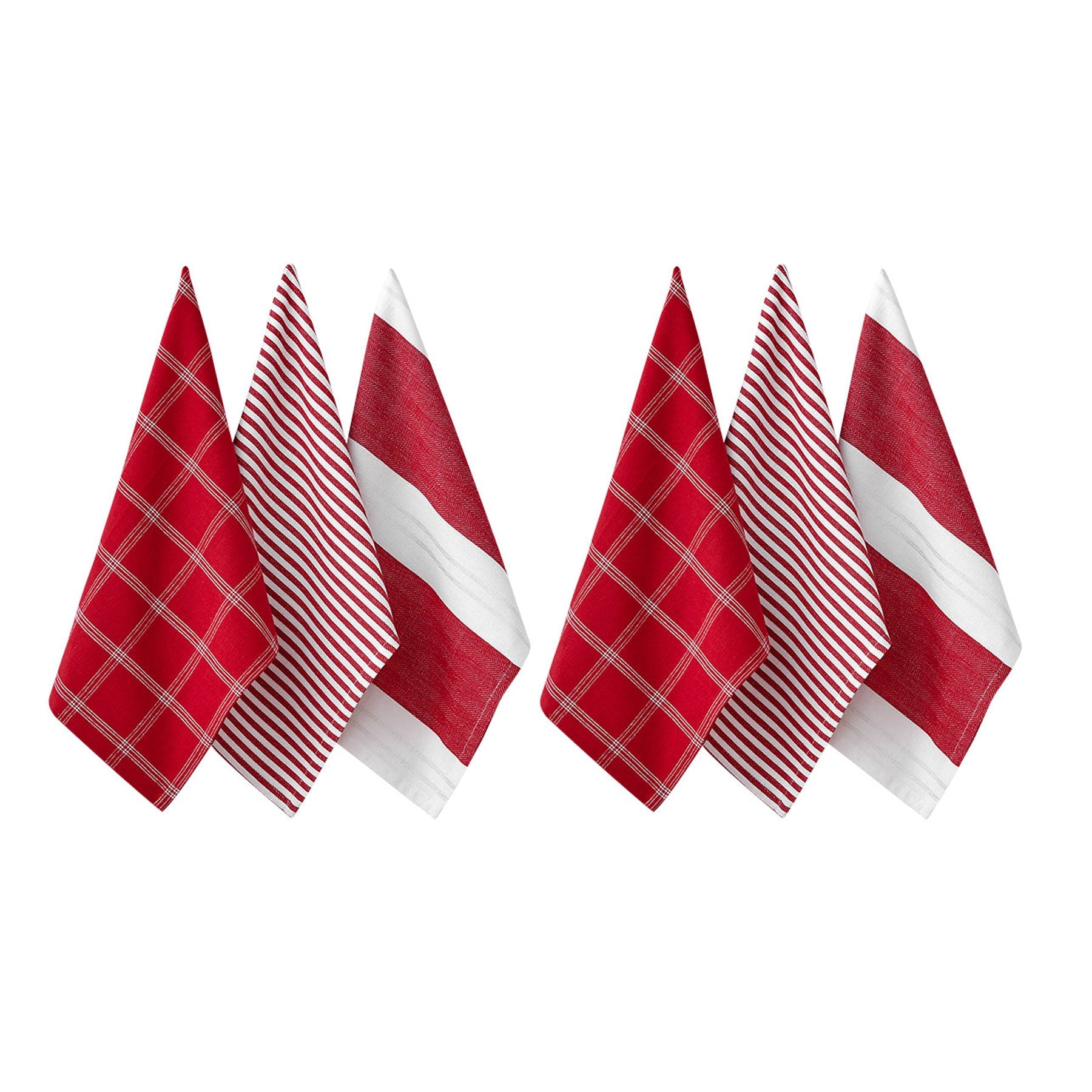 Ladelle Set of 6 Christmas Brick Cotton Tea Towels 40 x 65 cm with Glitter - SuperSaverAU - view 1