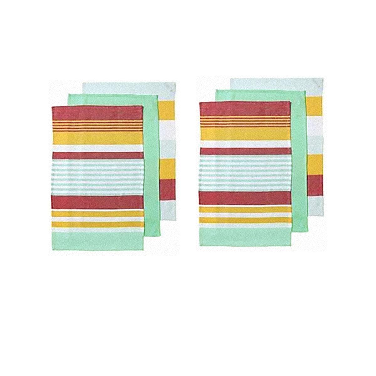 Ladelle Connor Set of 6 Cotton Kitchen Towels 45 x 70 cm - Stripes Design, AZO Free - SuperSaverAU - view 1