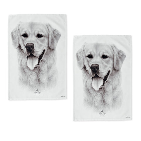 Delightful Dogs Kitchen Tea Towels Set of 2 50 x 70 cm 100% Cotton - SuperSaverAU - view 1
