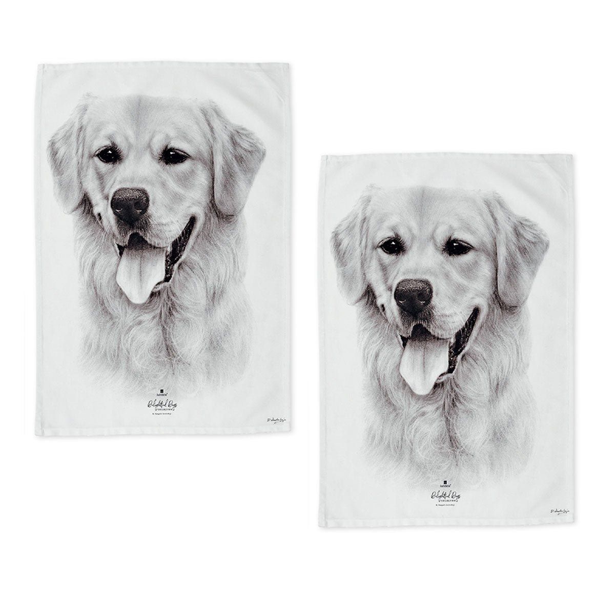 Delightful Dogs Kitchen Tea Towels Set of 2 50 x 70 cm 100% Cotton - SuperSaverAU - view 1