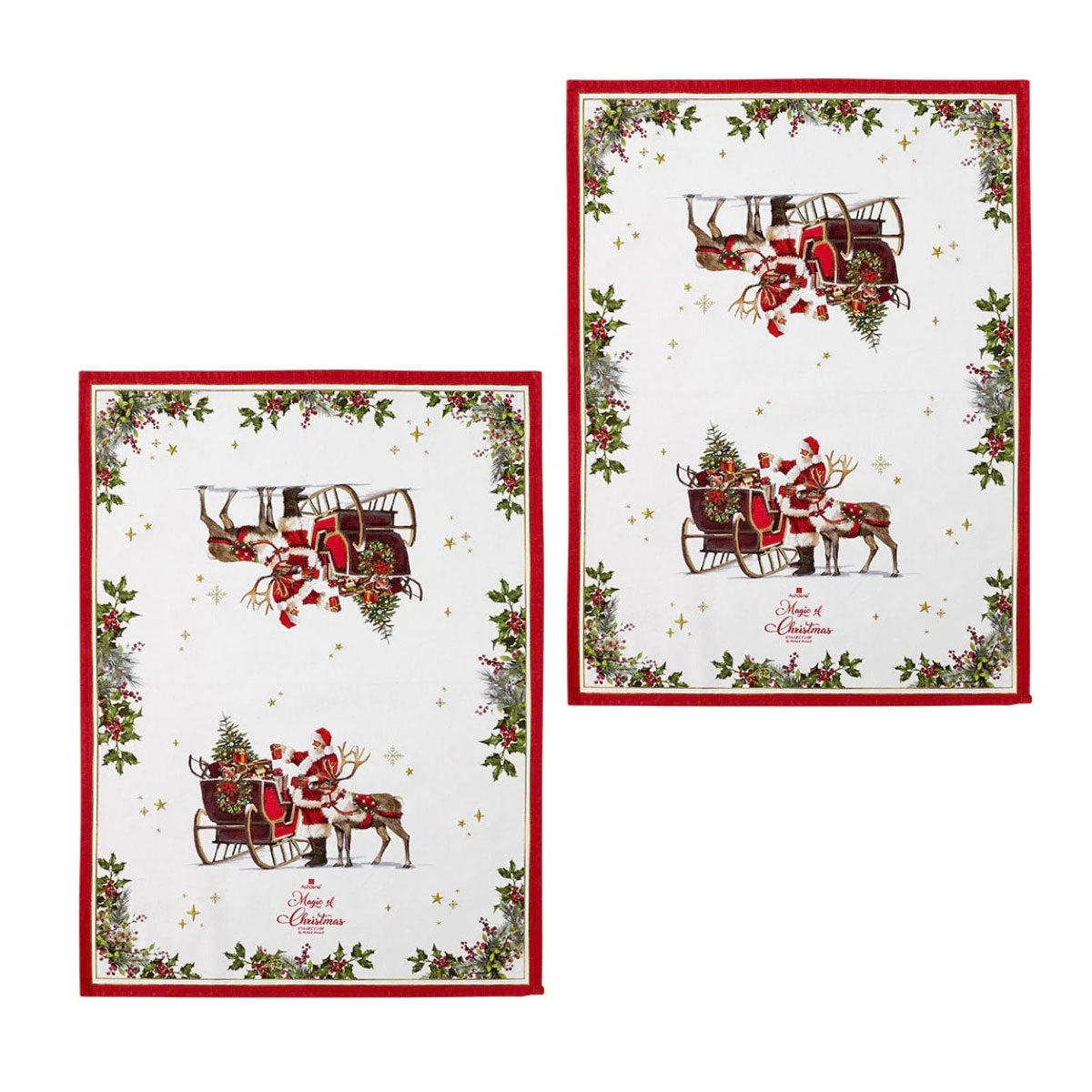 Ashdene Magic of Christmas Set of 2 Cotton Kitchen Towels 50 x 70 cm - SuperSaverAU - view 1