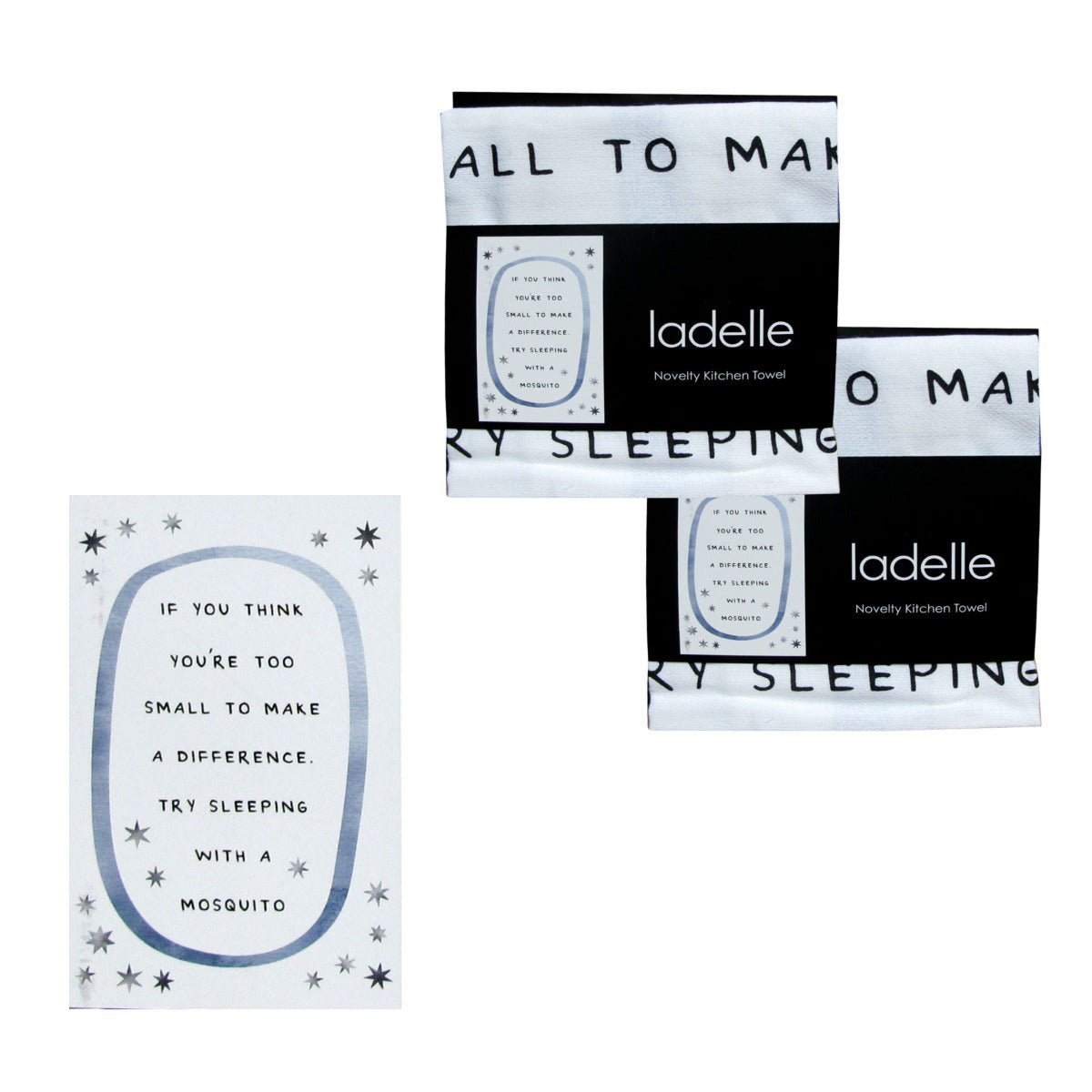 Ladelle Set of 2 Novelty Positivity Cotton Tea Towels 45 x 70 cm - SuperSaverAU - view 1