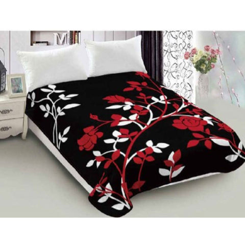 Lylac Homewares 800GSM Luxury Reversible Mink Blanket Floral 200 x 240 cm - SuperSaverAU - view 1