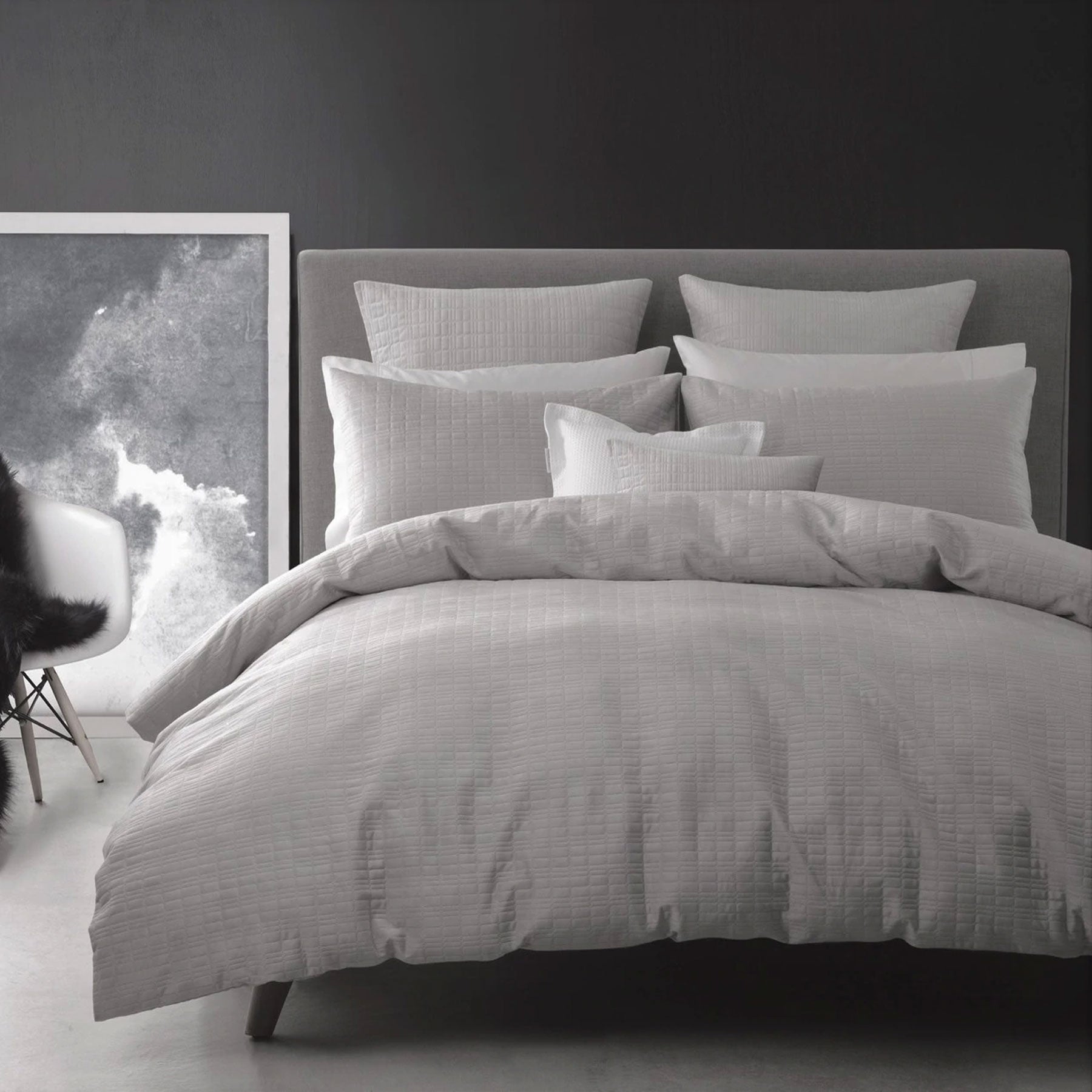 Georges Fine Linens Aurora Silver Lightly Quilted Quilt Cover Set - Queen - SuperSaverAU - view 1