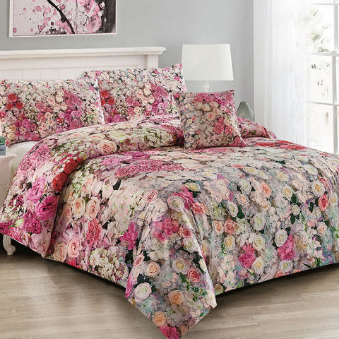 Georges Fine Linens Evaline Quilt Cover Set Super King Floral Design 270x240 cm - SuperSaverAU - view 1