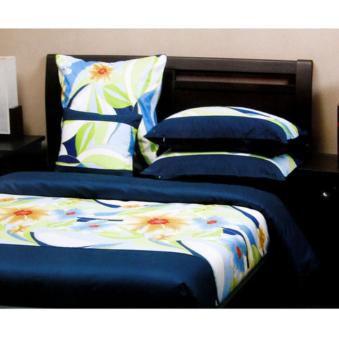 Premium Orient Sense Iluka Cotton Quilt Cover Set with 300TC Floral Print - King