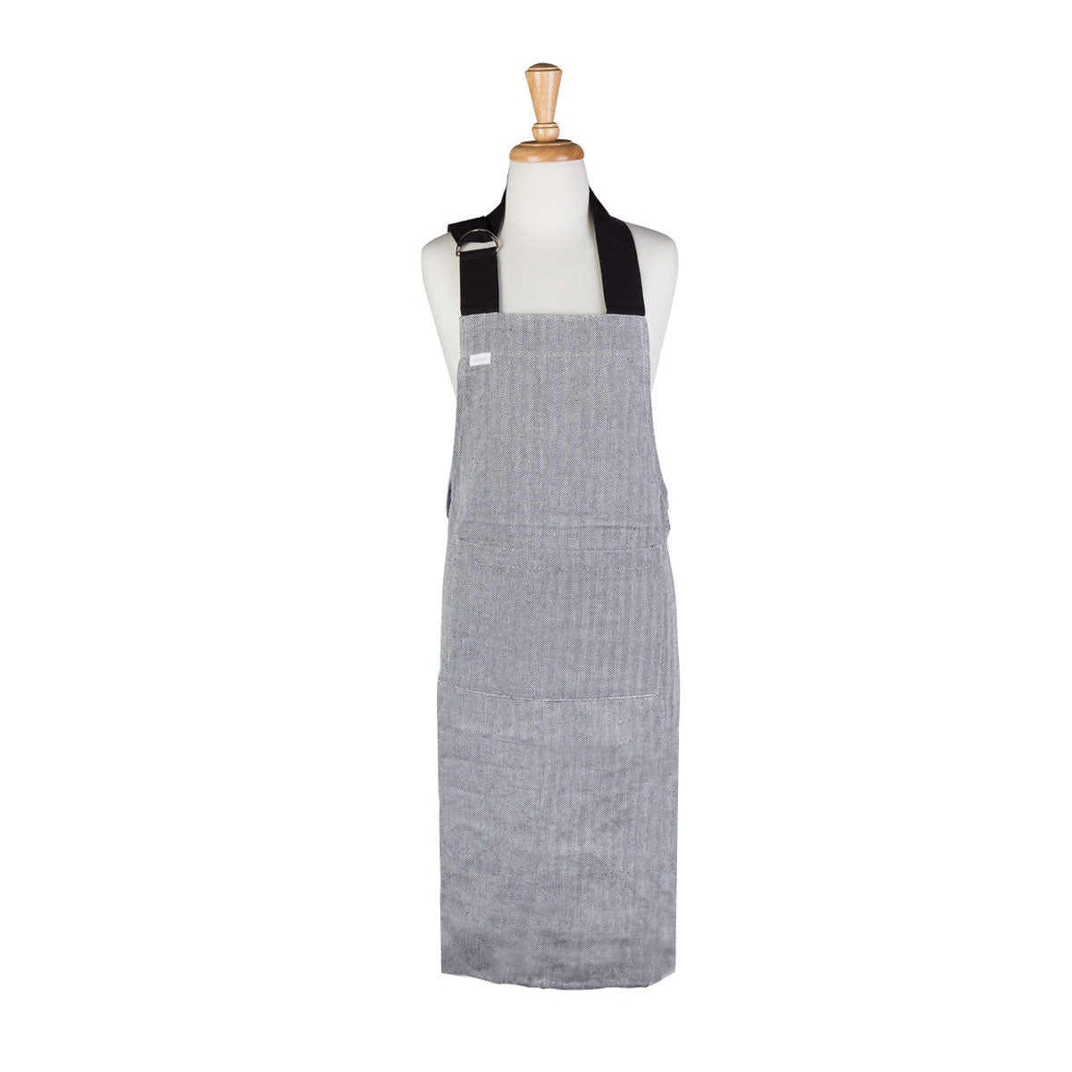 Rans Herringbone Black Cotton Apron 70 x 90 cm - 100% Cotton, Machine Washable - SuperSaverAU - view 1