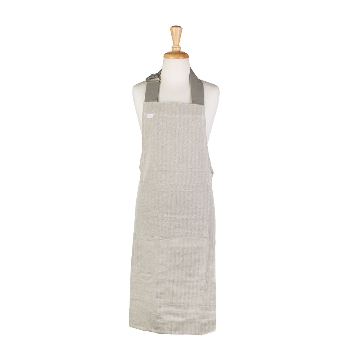 Rans Herringbone Charcoal Cotton Apron 70 x 90 cm - Machine Washable, Padded - SuperSaverAU - view 1