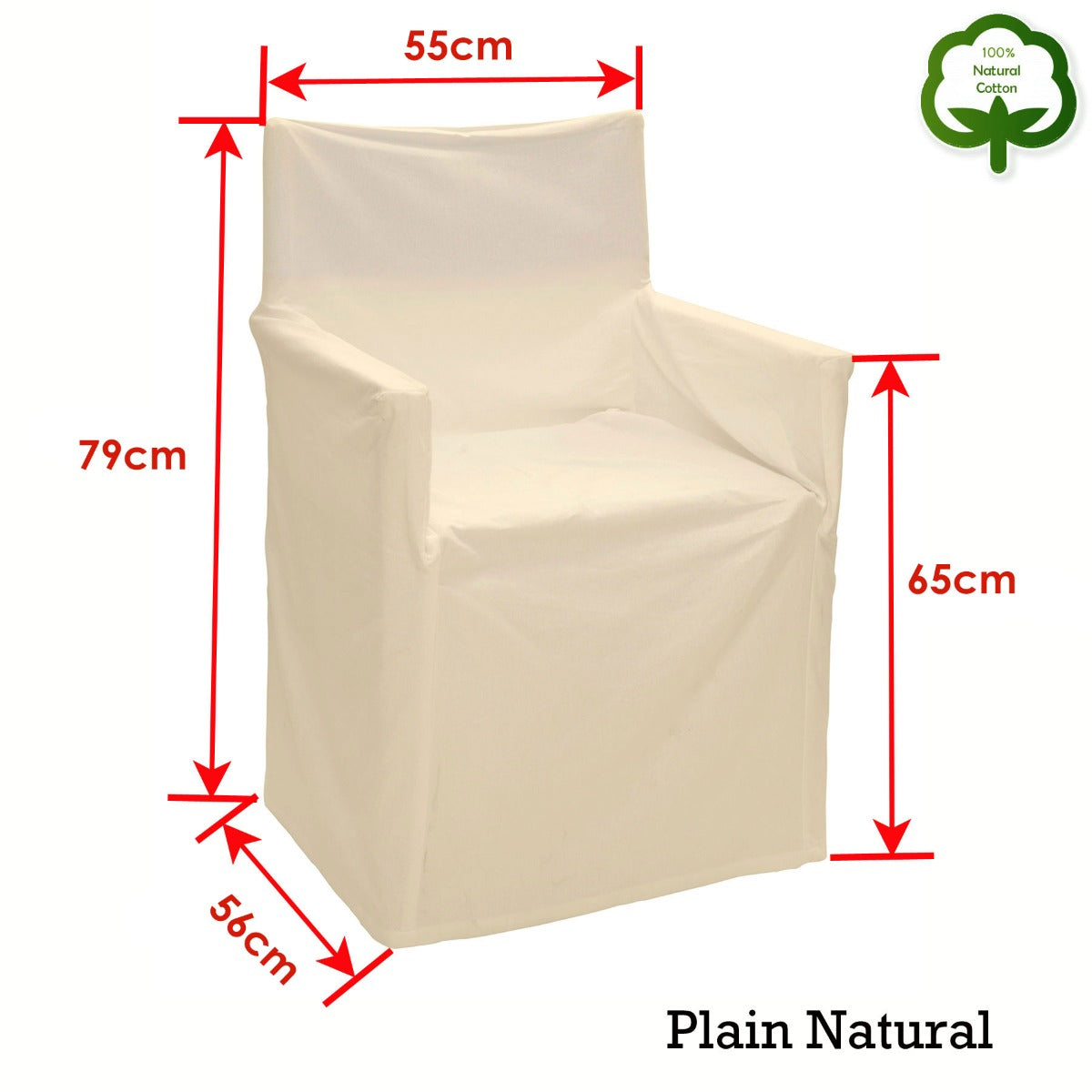 Rans Alfresco Cotton Director Chair Cover - Plain Natural - SuperSaverAU - view 2