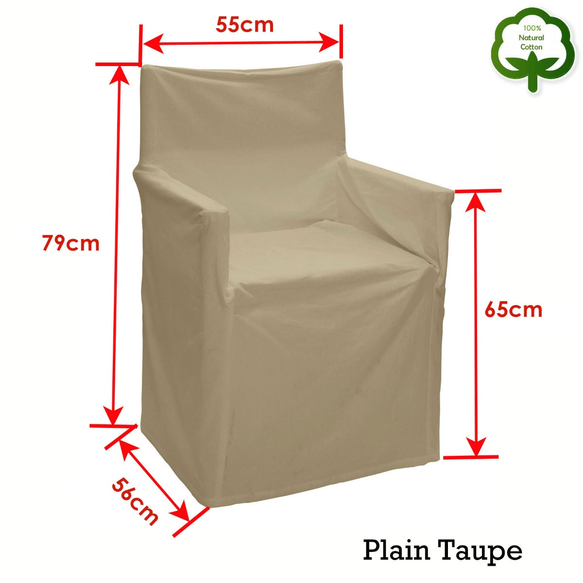 Rans Alfresco Cotton Director Chair Cover - Plain Taupe - SuperSaverAU - view 2