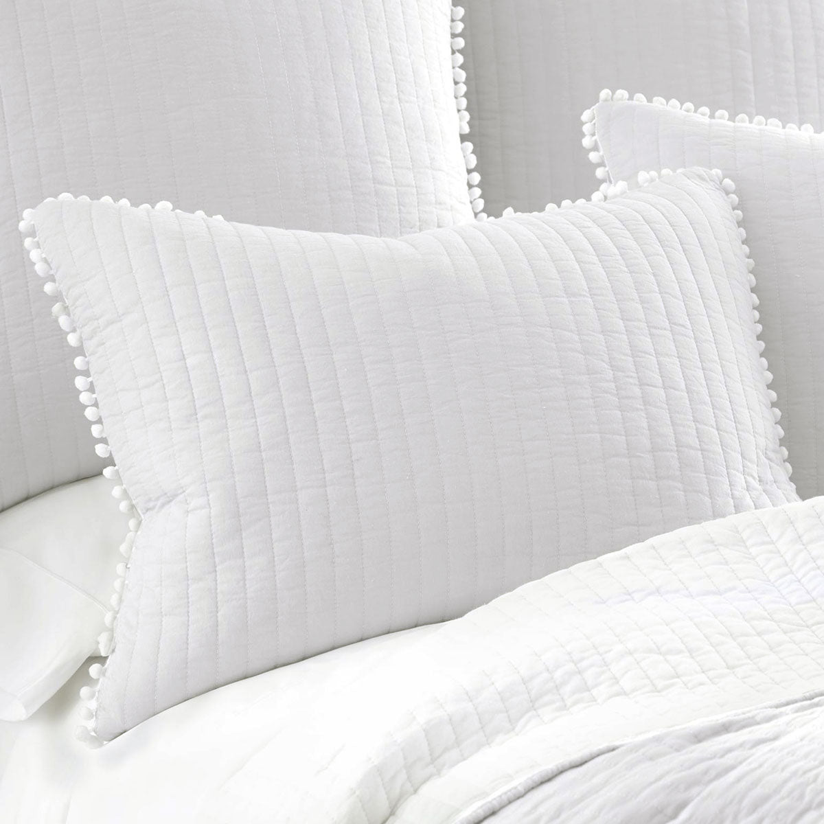 Jenny Mclean Clavo Pompom White 3 Piece 100% Cotton Coverlet Set Queen - SuperSaverAU - view 2