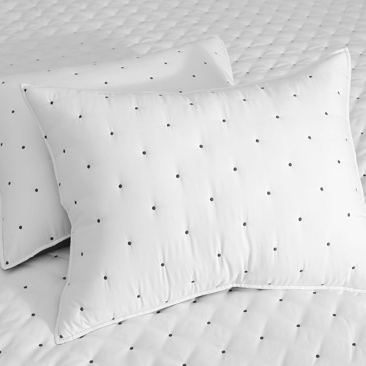 Jenny Mclean Swiss Dots Blue 3 Piece 100% Cotton Coverlet Set King Reversible - SuperSaverAU - view 3