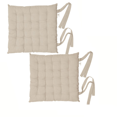 Rans Alfresco Set of 2 Cotton Chair Pads 40x40 cm - Stripe Quilted Design - SuperSaverAU - view 1