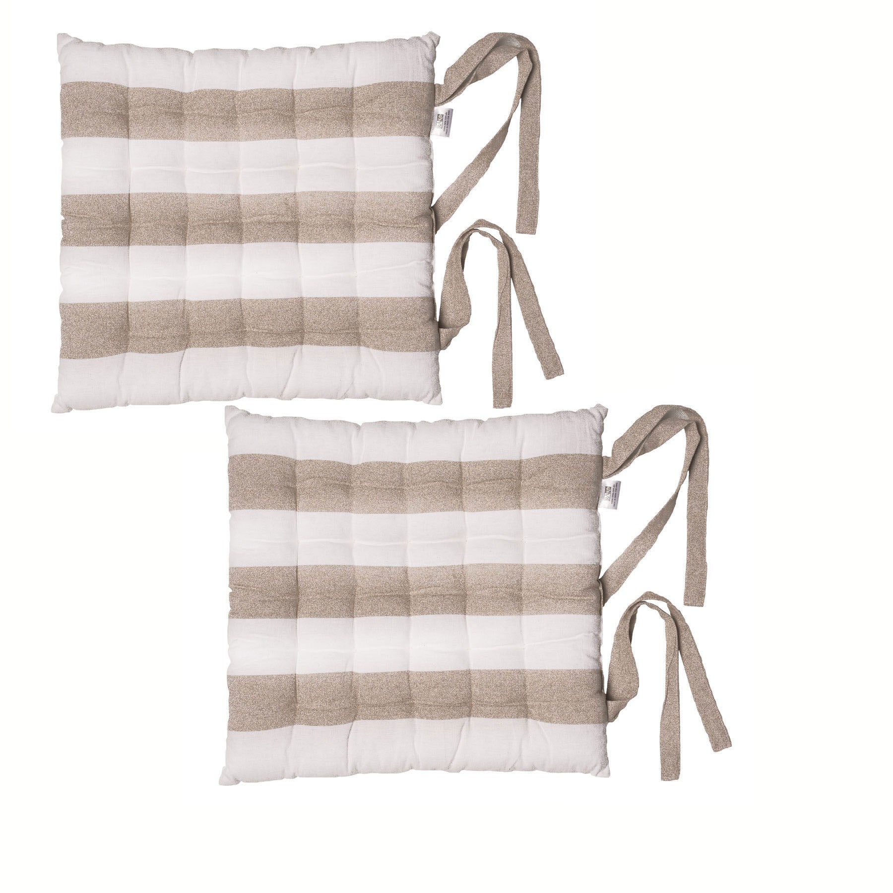 Rans Set of 2 Alfresco Cotton Chair Pads 40x40 cm - Striped Vintage Design - SuperSaverAU - view 1