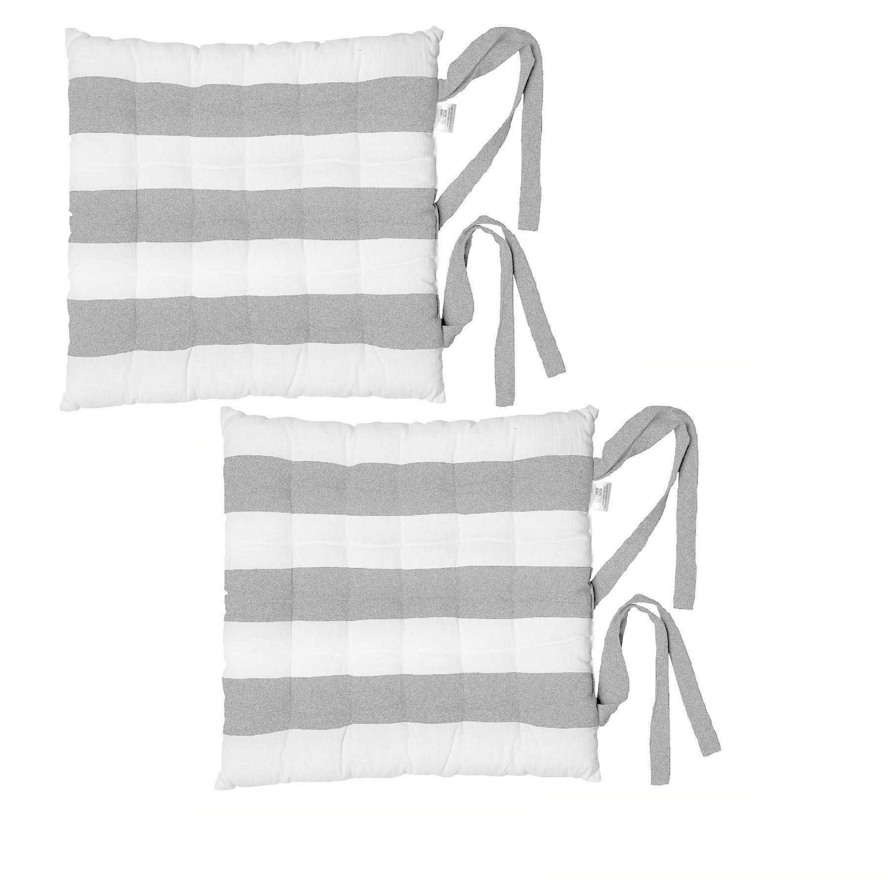 Rans Alfresco Cotton Chair Pads – Silver 40 x 40cm, Set of 2