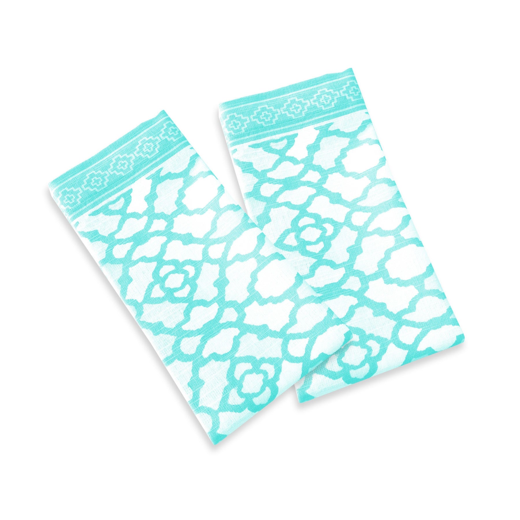 Rans Set of 2 Pure Cotton Vintage Napkins 45 x 45 cm - Paradise Blue - SuperSaverAU - view 1