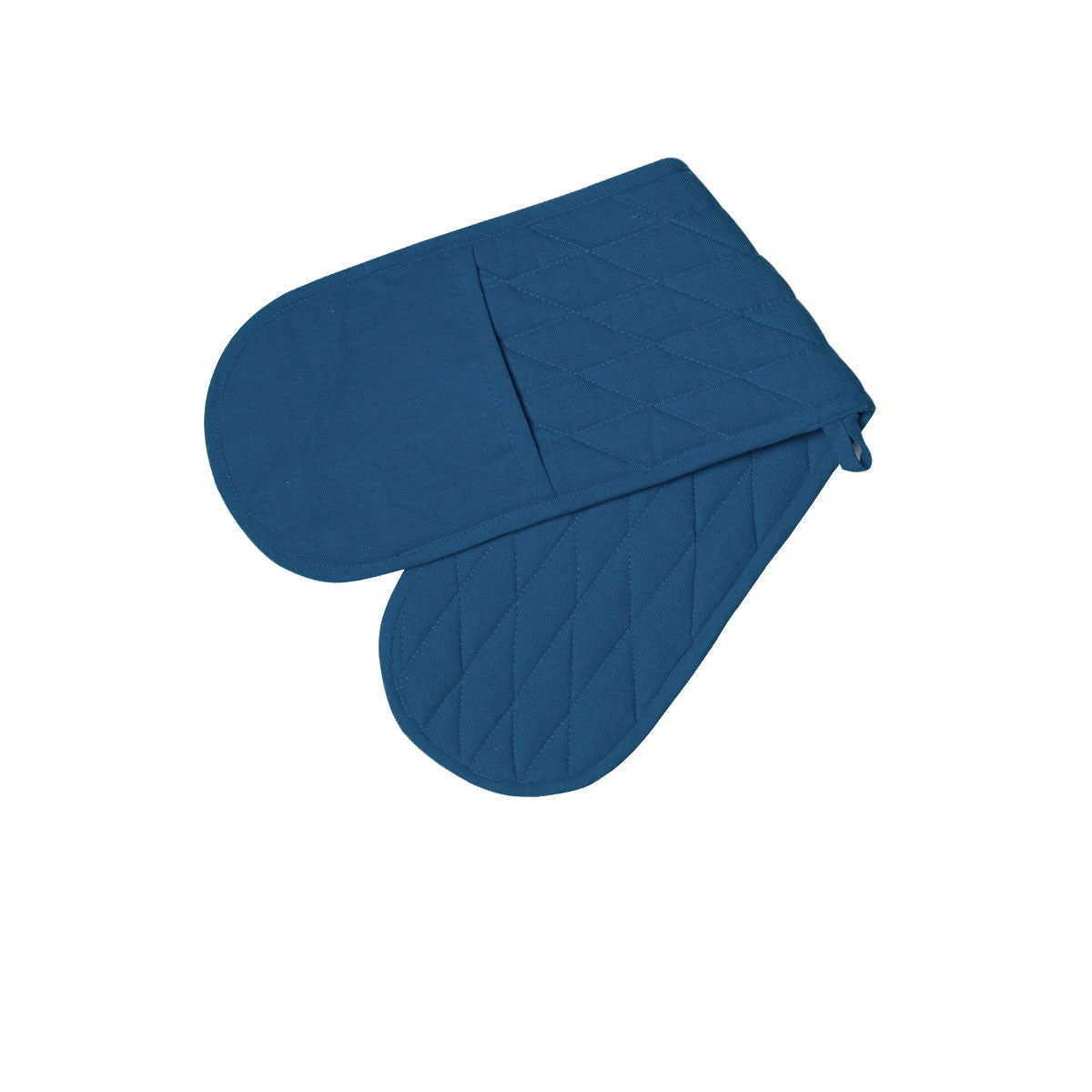 Rans Manhattan Blue Cotton Double End Oven Mitts 18 x 75 cm, Quilted Pattern - SuperSaverAU - view 1