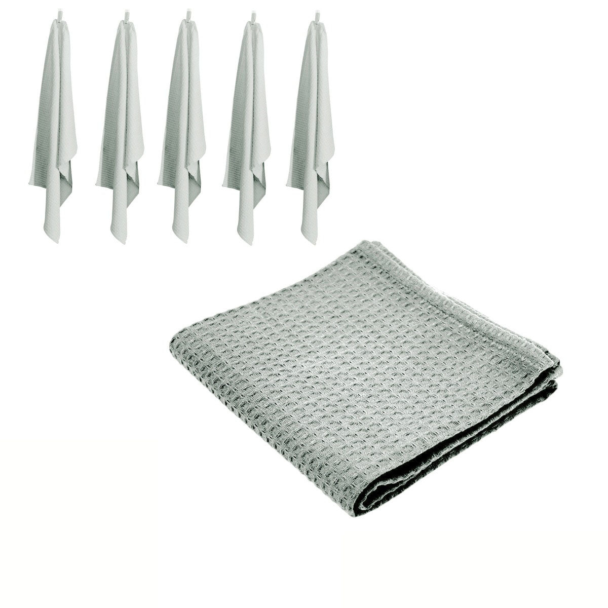 Rans Set of 6 Cotton Waffle Tea Towels 50x70 cm - Super Absorbent, Lint-Free - SuperSaverAU - view 1