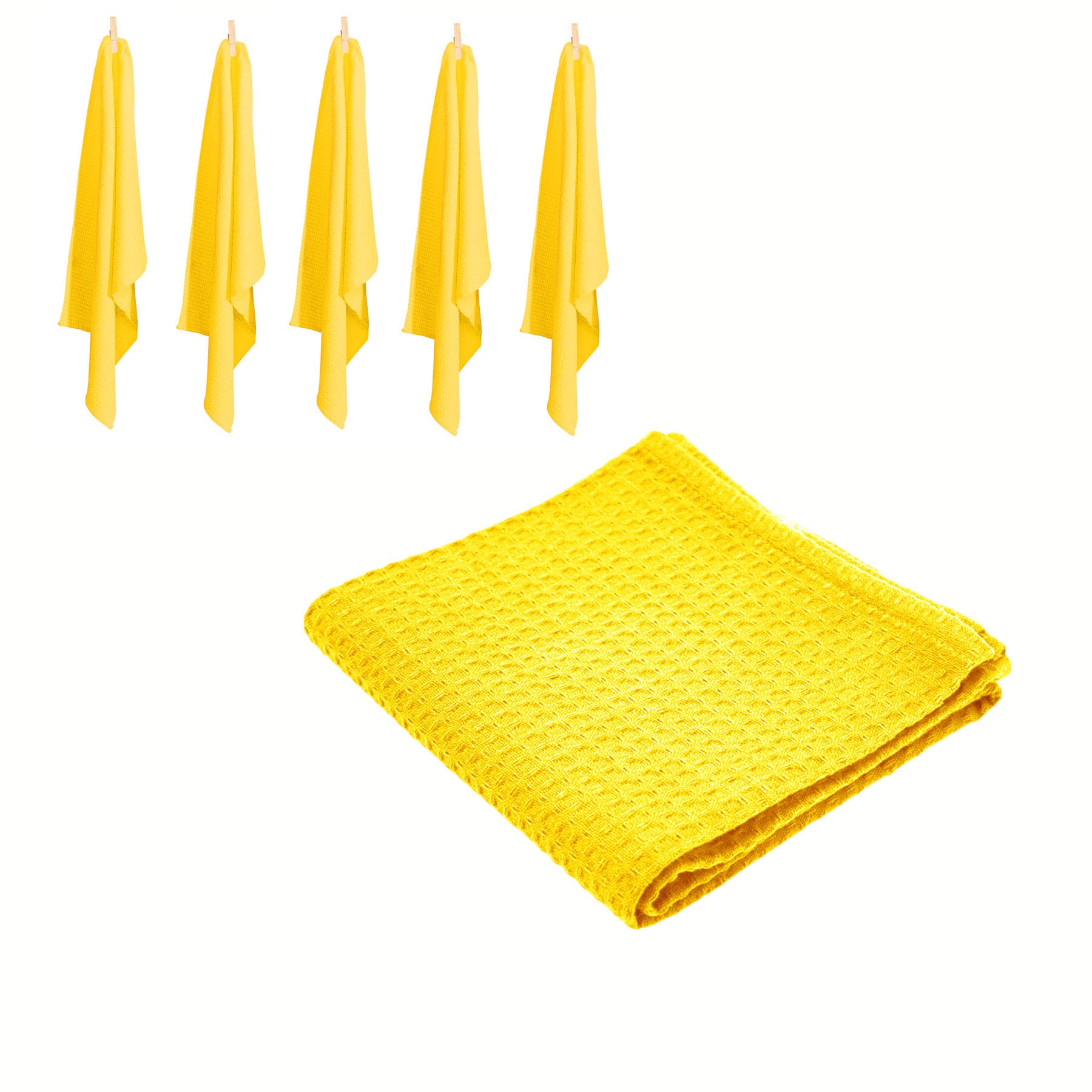 Rans Set of 6 Cotton Waffle Tea Towels 50x70 cm - Super Absorbent, Lint-Free - SuperSaverAU - view 1