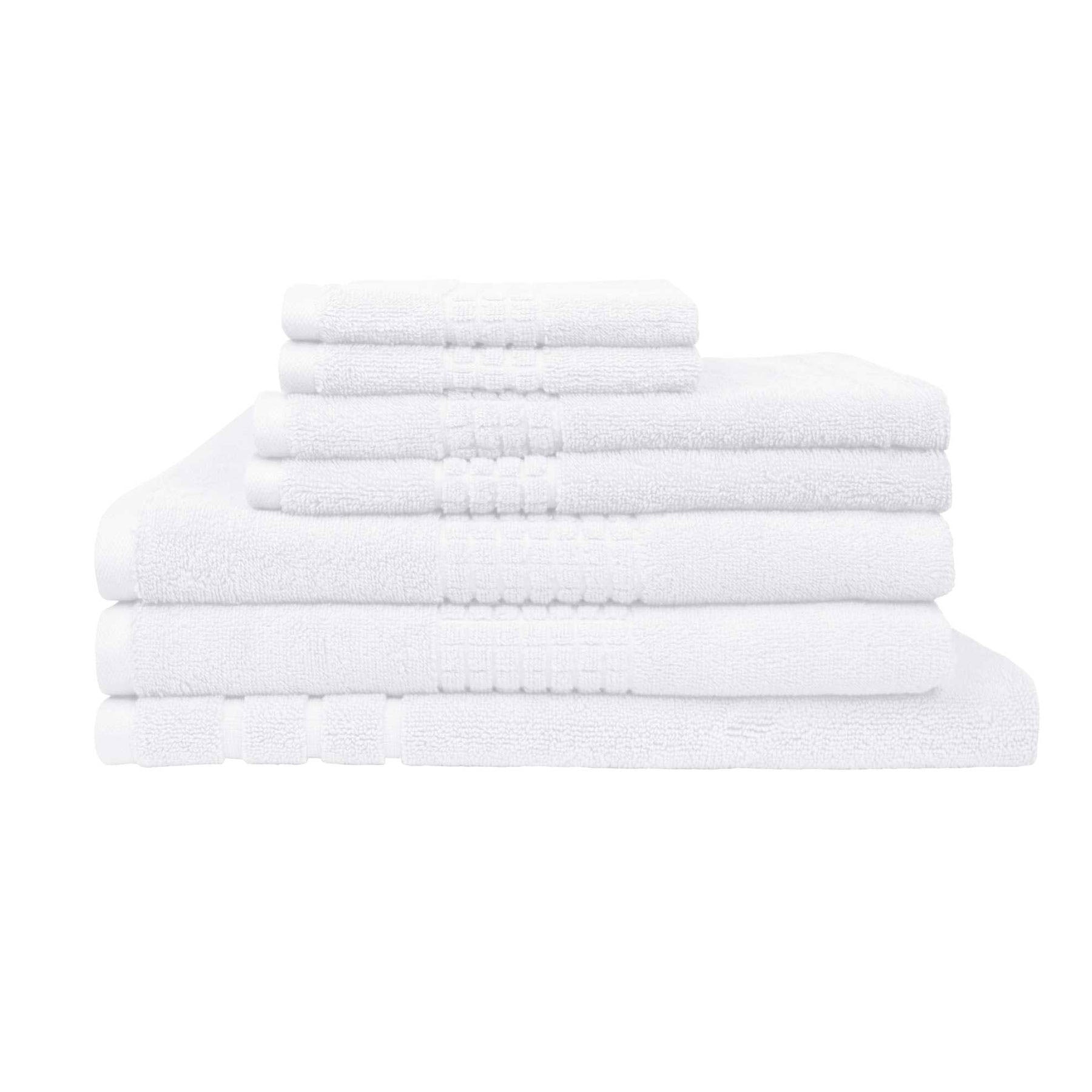 Rans 7 Piece Cotton Bath Towel Set - 100% Cotton, Highly Absorbent, Stripe Pattern - SuperSaverAU - view 1