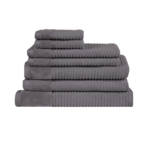 Royal Excellency 7 Piece Cotton Bath Towel Set - Charcoal, 100% Cotton, Highly Absorbent - SuperSaverAU - view 1