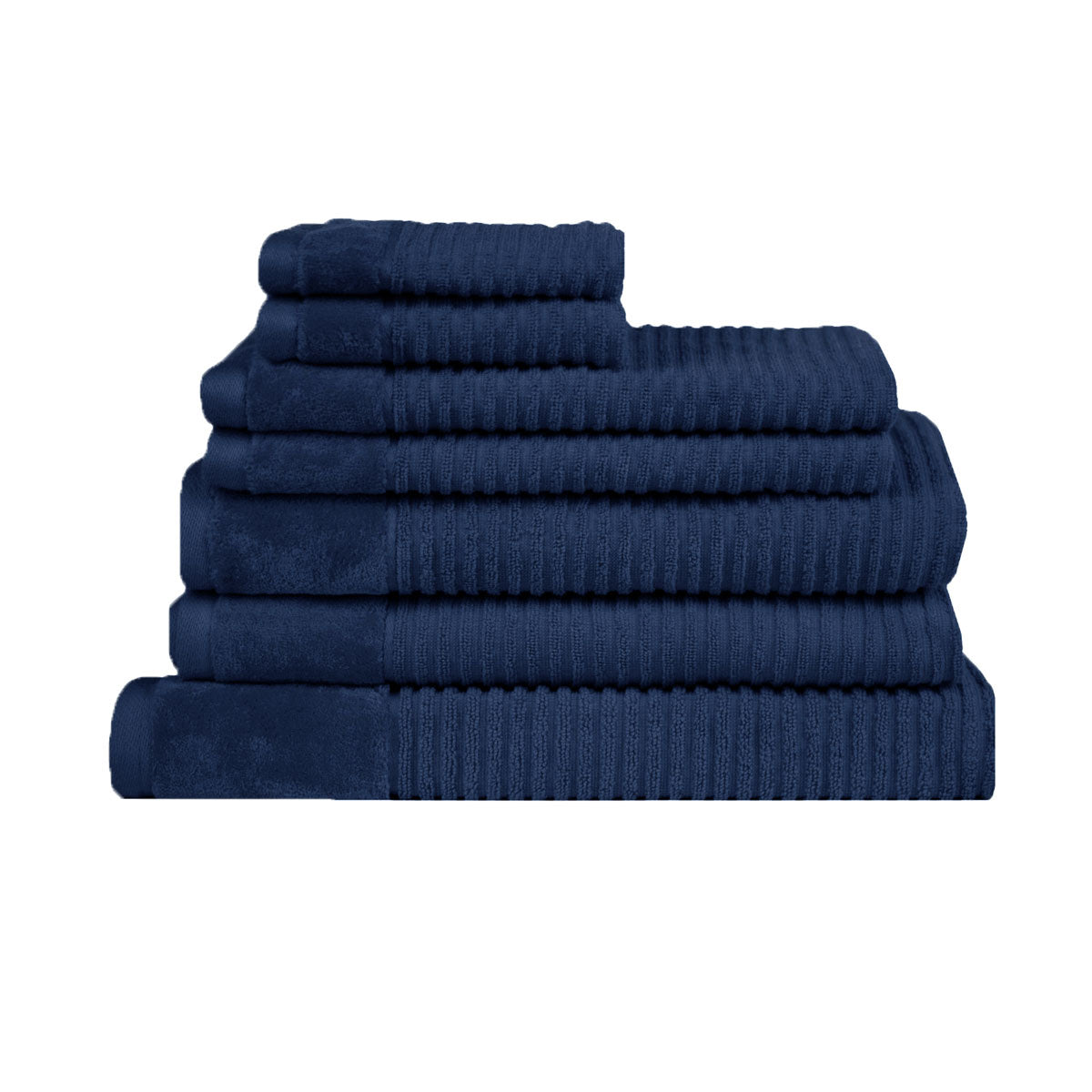 Royal Excellency 7 Piece Cotton Bath Towel Set - Navy, 100% Cotton, Highly Absorbent - SuperSaverAU - view 1