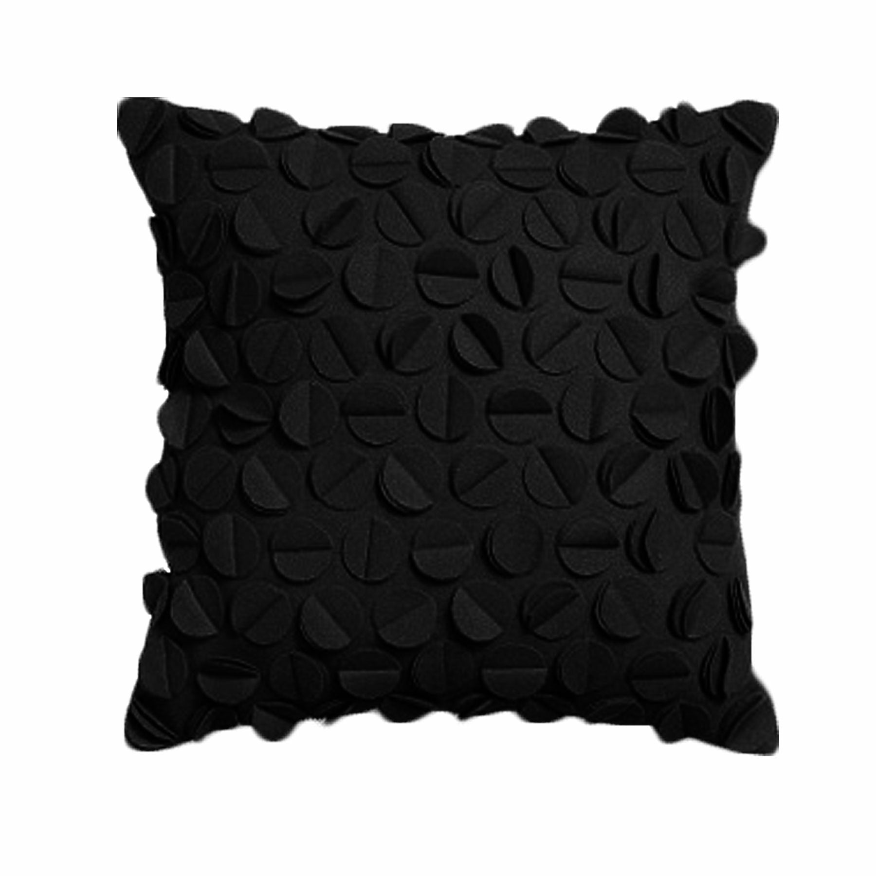 Rapee Petal Black 3D Filled Cushion - 45cm x 45cm, Modern Design, Applique - SuperSaverAU - view 1