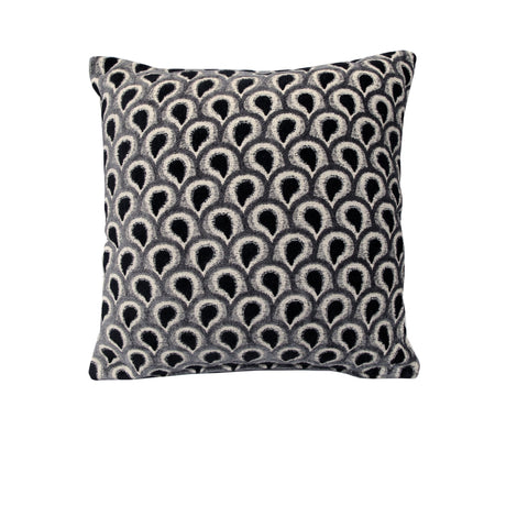 Rapee Peacock Texture Cushion Cover 45 x 45 cm - Soft Polyester Cotton Viscose - SuperSaverAU - view 1