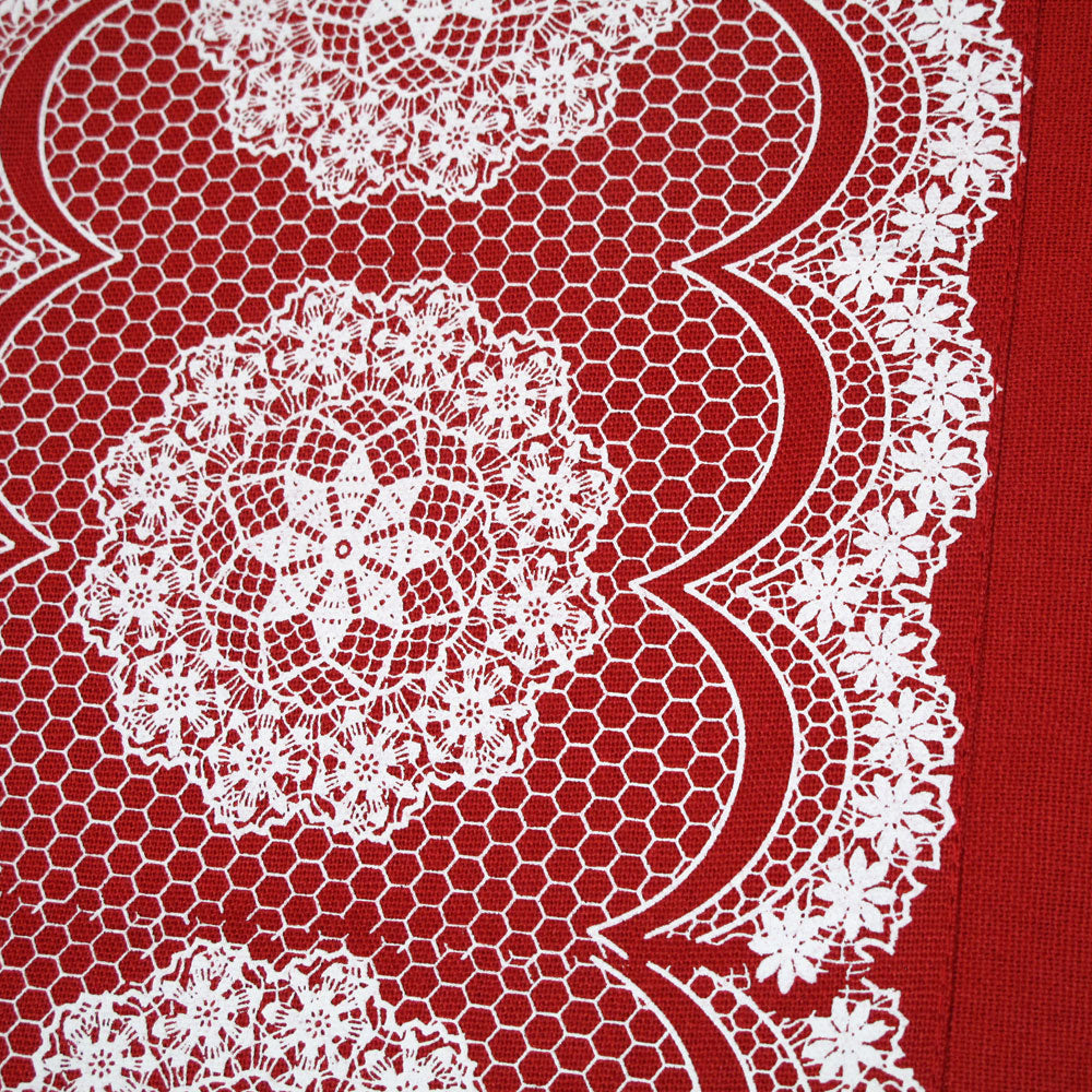 Rapee Lacey Cotton Table Placemats - Red, 33 x 45cm, 4 Pack