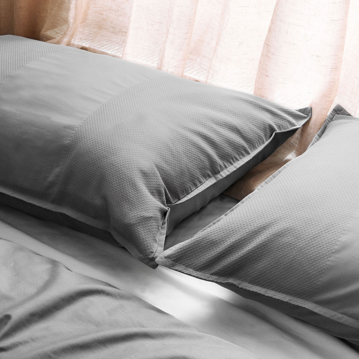 Dickies Cotton Waffle Quilt Cover Set - Grey, Queen