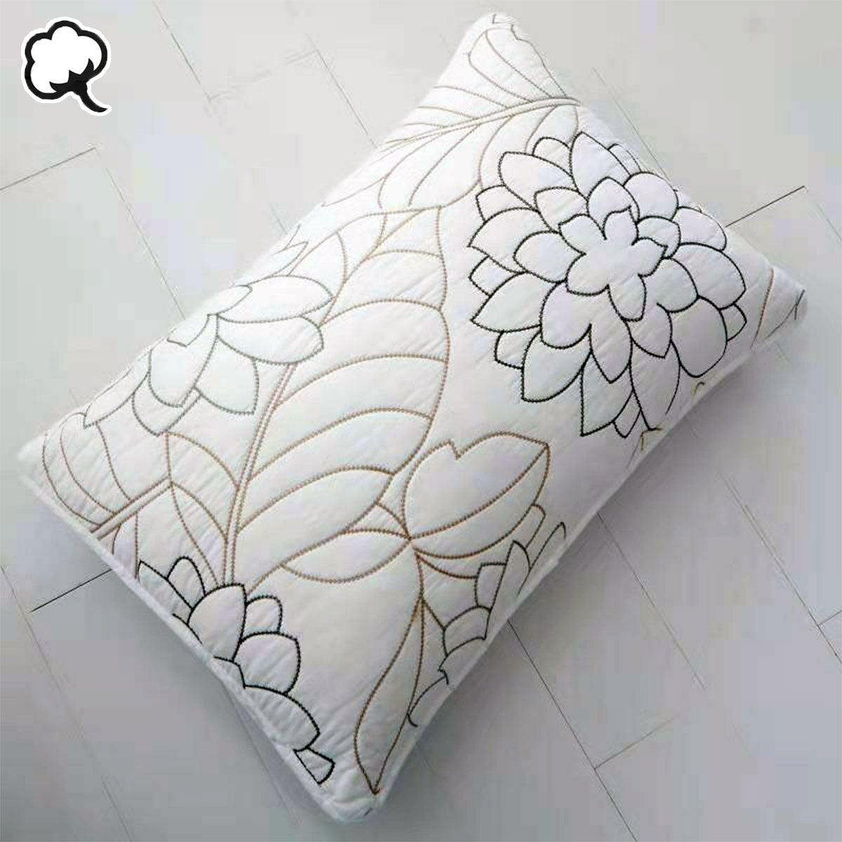 Premium Eliana Cotton Coverlet Set – Queen, Floral Quilting 3 Piece