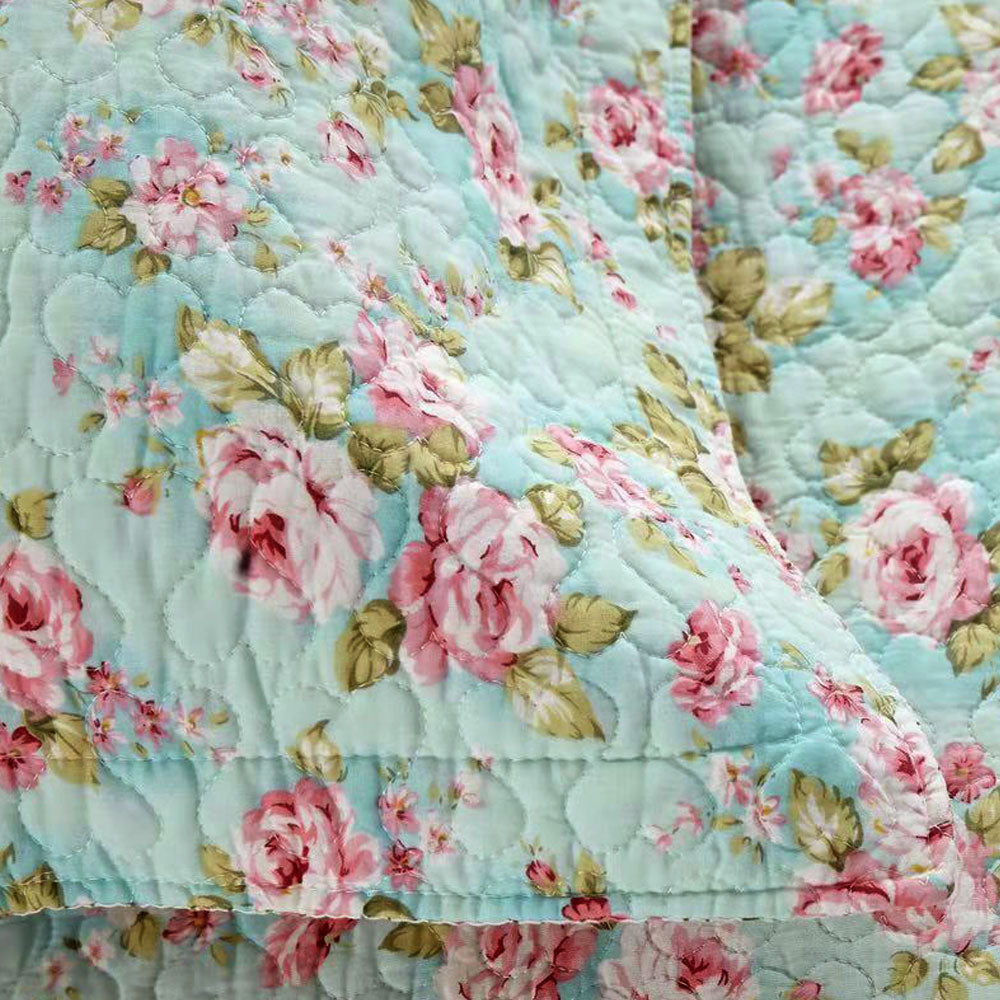 Premium Isabella Cotton Cover Lightly Quilted Coverlet Set - Multi, Queen