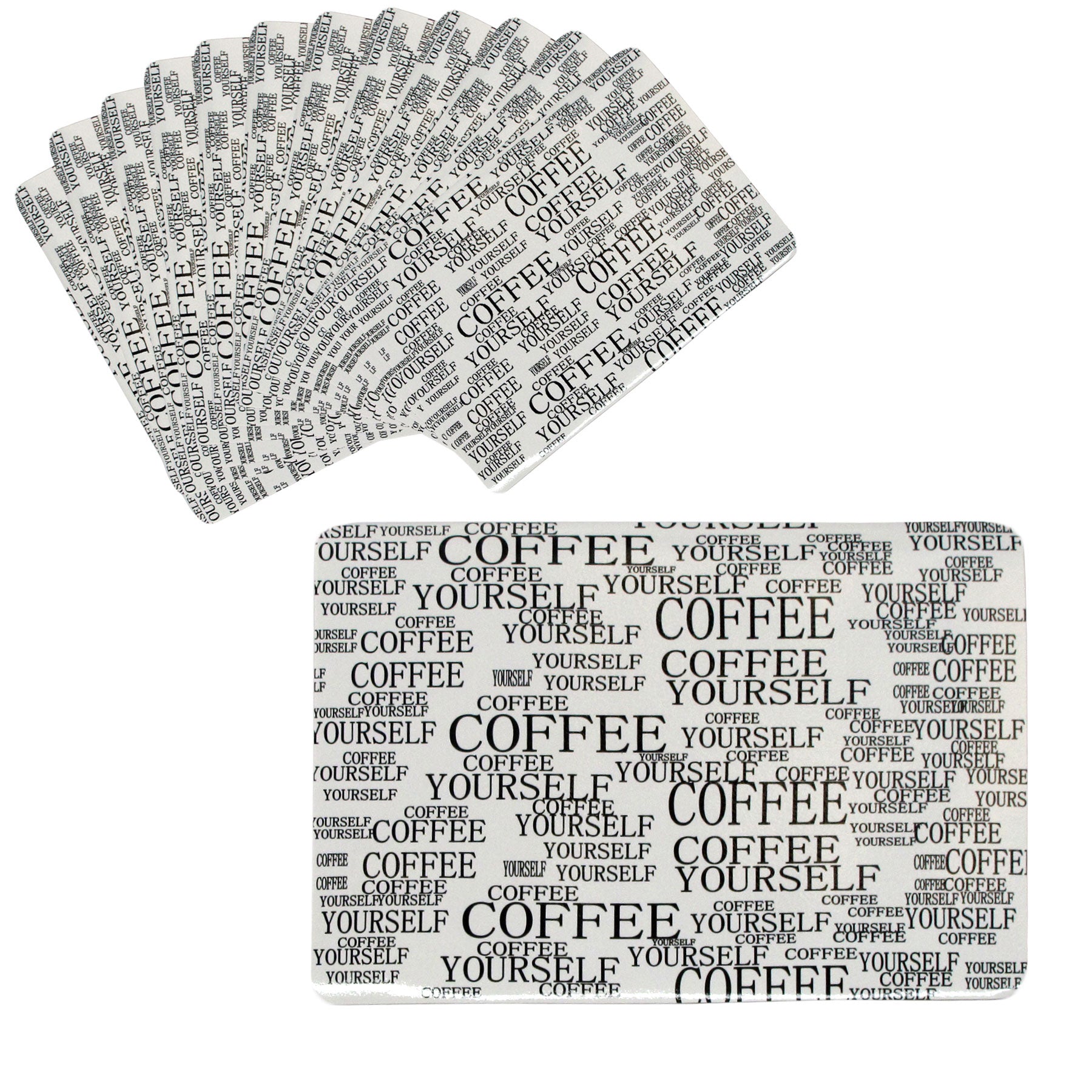 Set of 12 PVC Easy Care Placemats - Pictorial Print Design 43 x 28 cm - SuperSaverAU - view 1