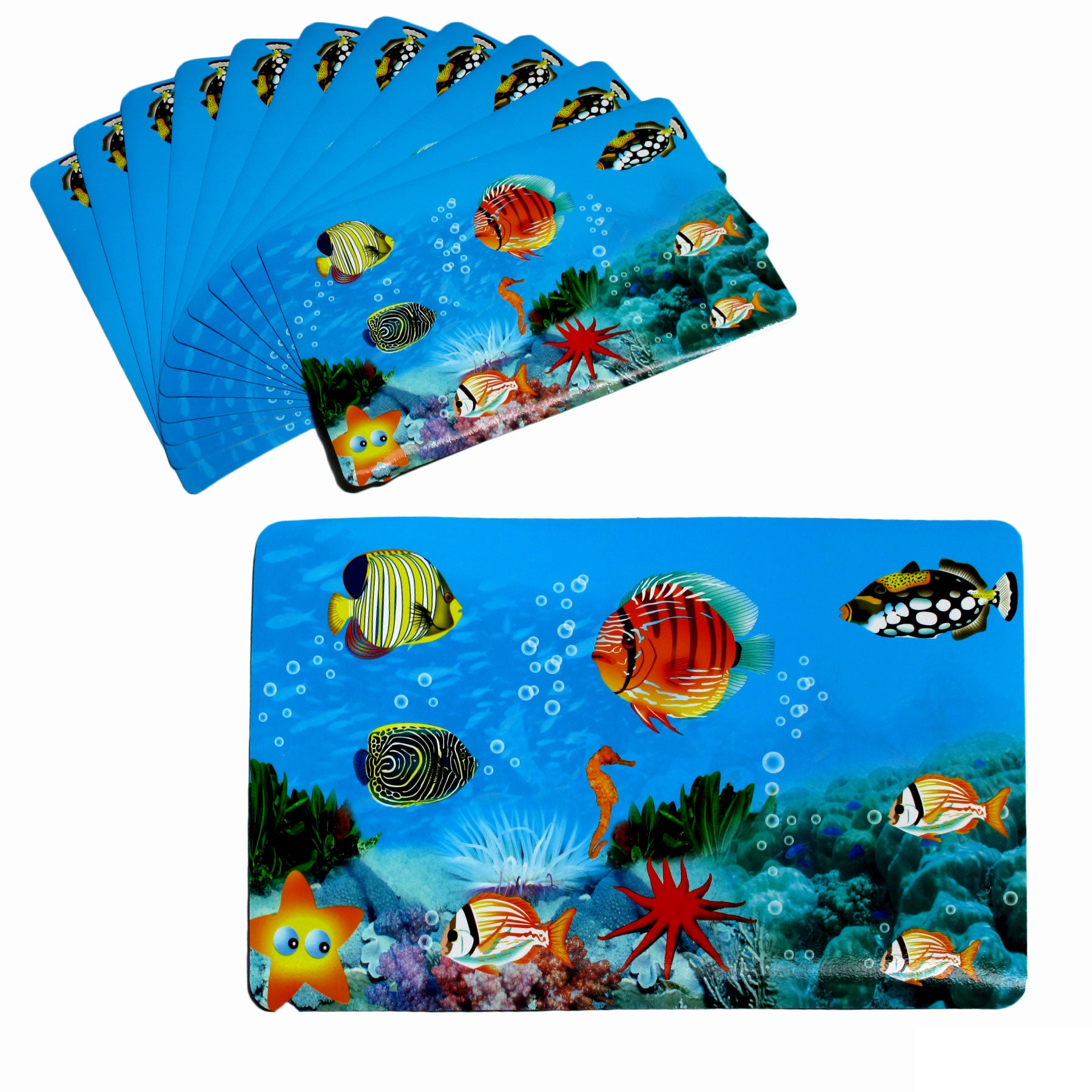 Skuba Set of 12 PVC Easy Care Placemats 43x28 cm Flocking Design - SuperSaverAU - view 1