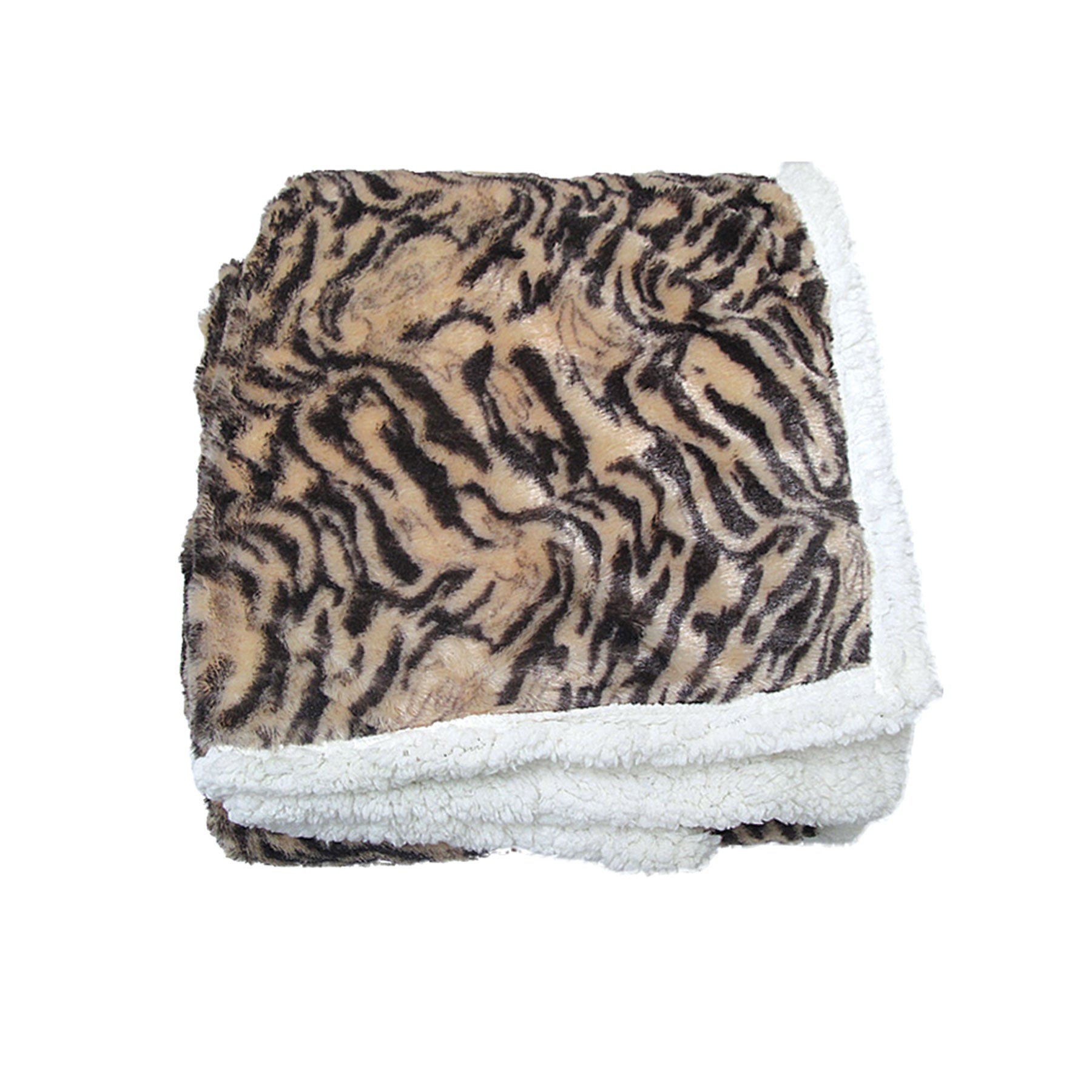 Luxury Faux Fur Reversible Throw Rug - Mountain Cat, 127 x 152 cm, Polyester - SuperSaverAU - view 1