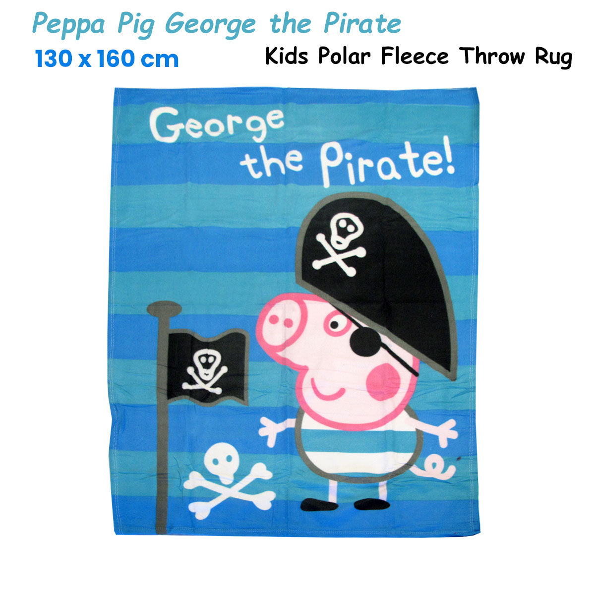Premium Peppa Pig George Polar Fleece Throw Rug - 130 x 160cm