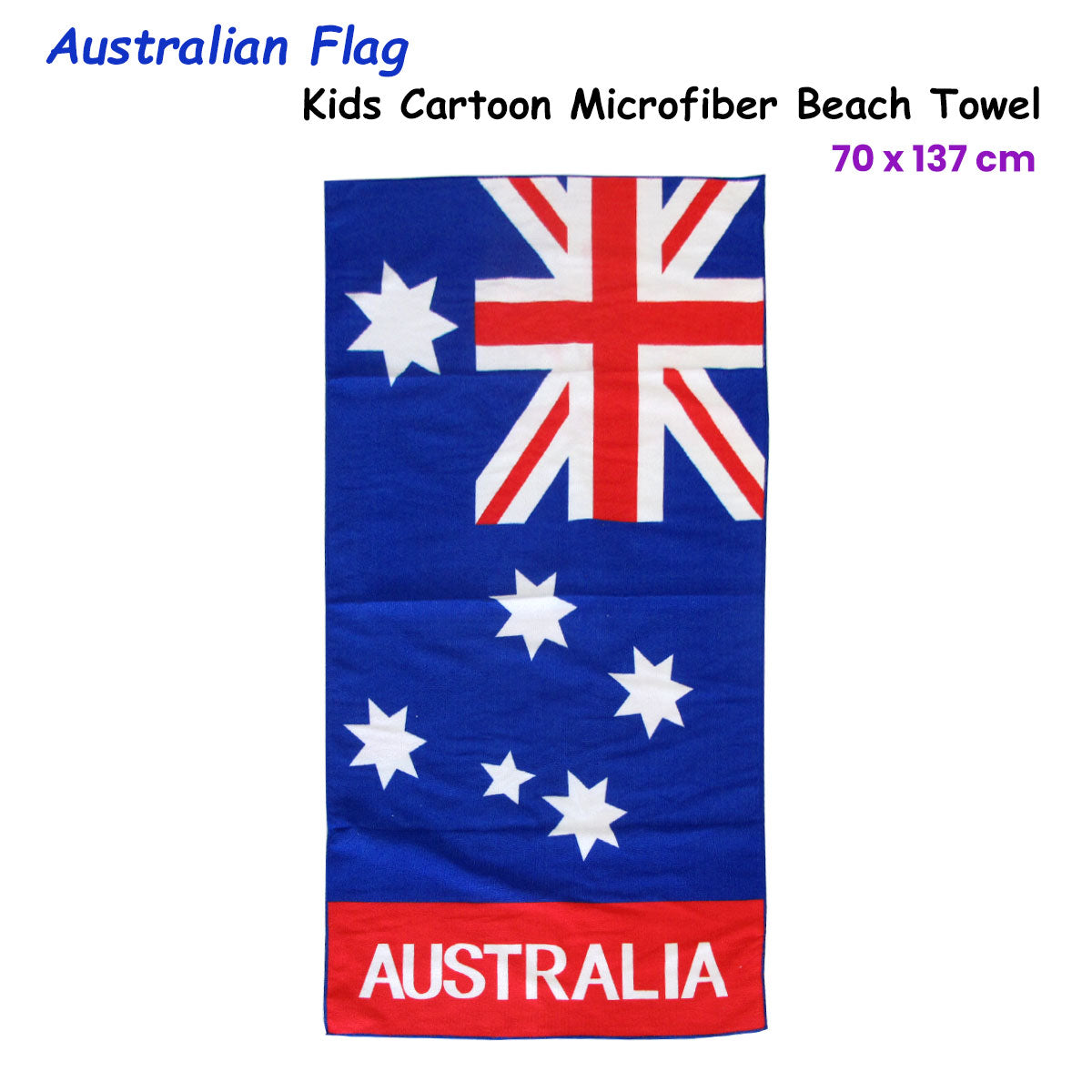Bloomington Australian Flag Microfibre Beach Towel - 70 x 137cm