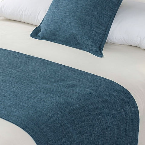 Jason Linen Look Marine Bed Runner 225x60cm - Reversible, 330gsm - SuperSaverAU - view 1