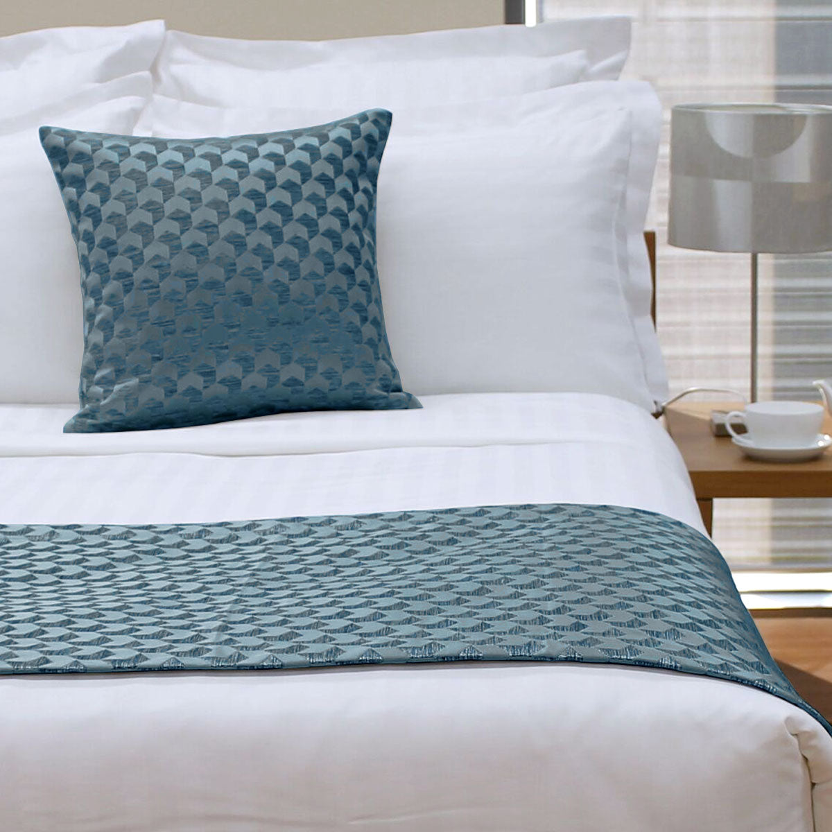 Jason Regency Ocean Bed Runner 255 x 60 cm - Geometric Texture, 600GSM - SuperSaverAU - view 1
