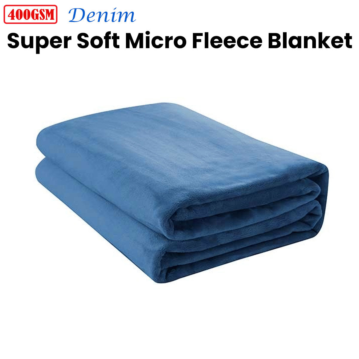 Jason 400GSM Super Soft Micro Fleece Blanket Denim 245cm x 255cm - SuperSaverAU - view 2