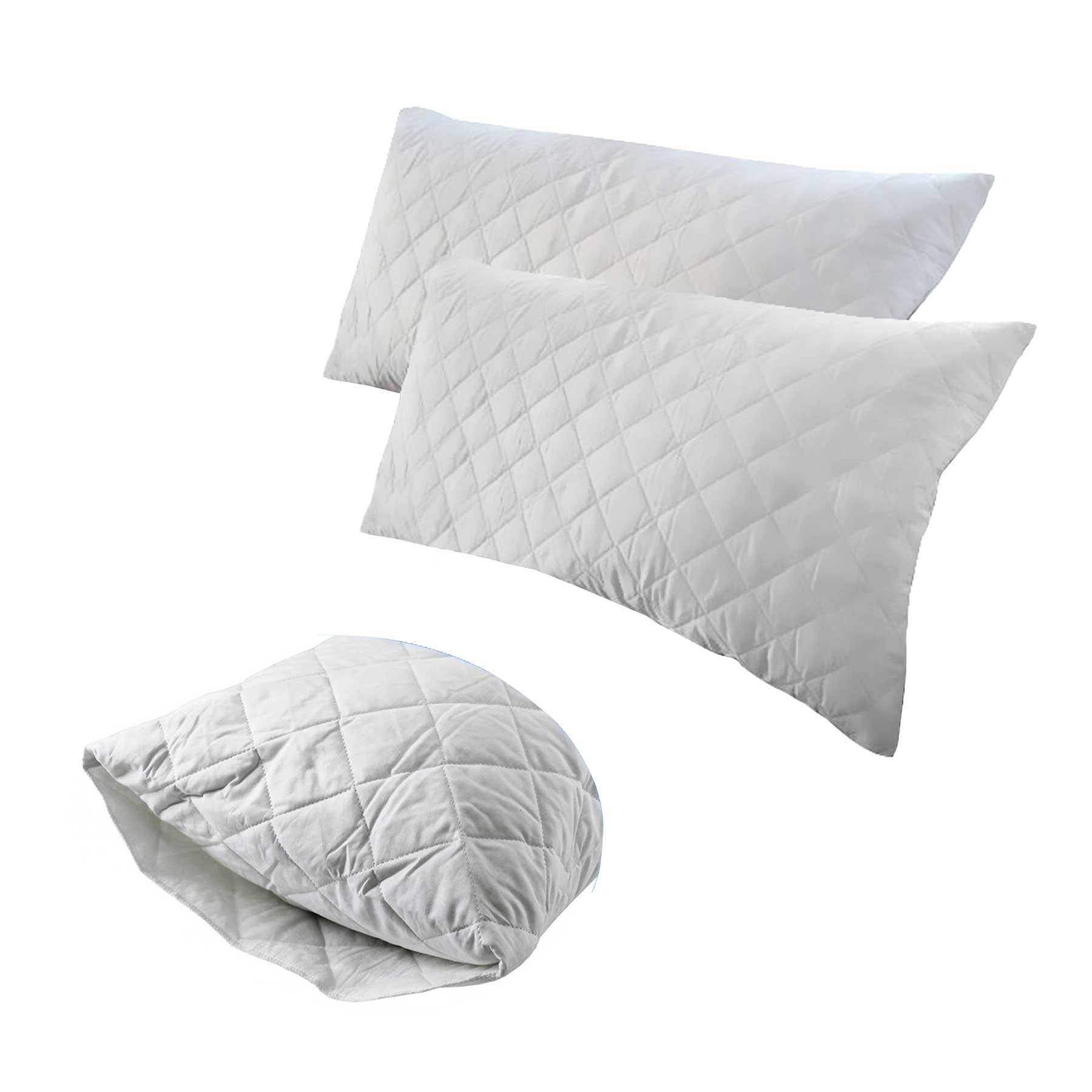 Jason Quilted Cotton King Pillow Protectors Twin Pack 51 x 91 cm - Dust Mite & Stain Resistant - SuperSaverAU - view 1