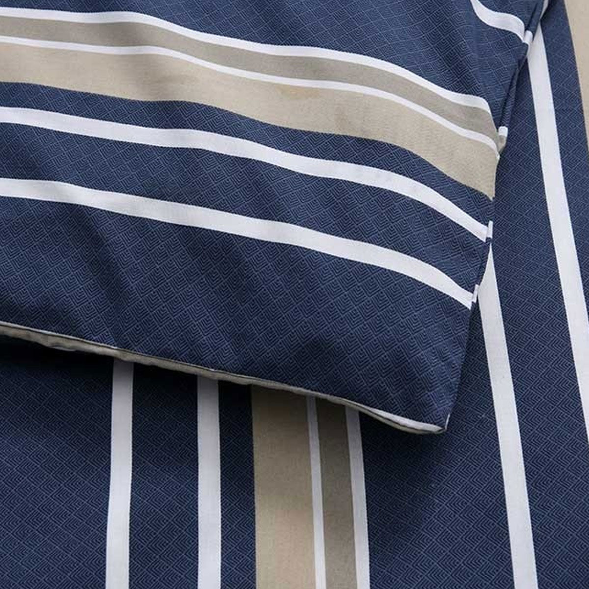 Jason Brighton Quilt Cover Set with Tonal Diamond Pattern - Midnight Blue, King