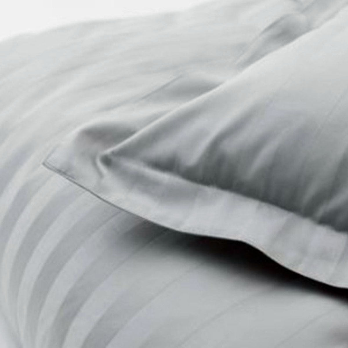 Jason Silver Satin Stripe Tailored Quilt Cover Set King - 250TC, Easy Care - SuperSaverAU - view 3