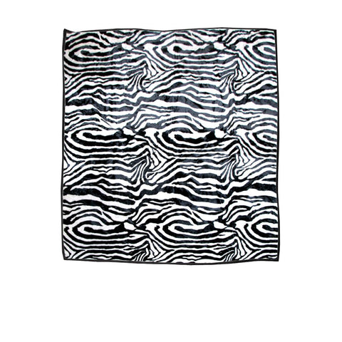 Premium Faux Mink Blanket with 750GSM Double Layer Design - Wild Zebra, Queen