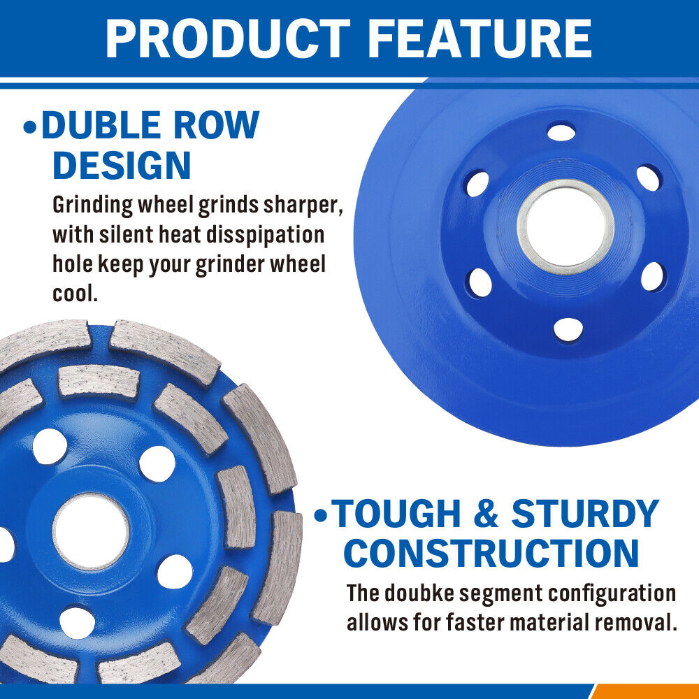 4.5inch Diamond Segment Grinding Concrete Cup Wheel Disc Granite Stone 115mm - SuperSaverAU - view 6