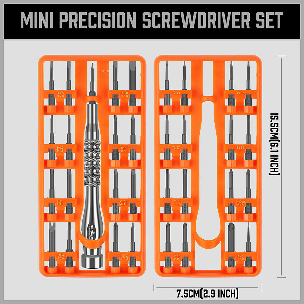 33 PC PRECISION SCREWDRIVER SET BITS PHILIP FLAT SLOTTED TORX HEX ELECTRONIC FIX - SuperSaverAU - view 2