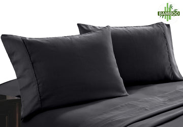 Bamboo Cotton 400 Thread Count Twin Pack Pillowcase Charcoal 48*73+15cm - SuperSaverAU - view 1
