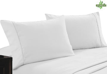 Bamboo Cotton 400 Thread Count Twin Pack Pillowcase - Standard Size, White - SuperSaverAU - view 1